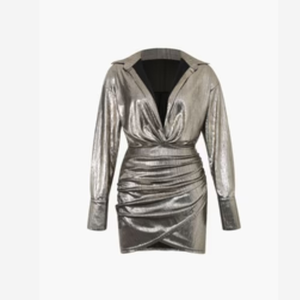 Gold Long Sleeve Mini Dress